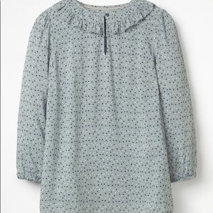 Boden scallop frill blouse light blue. Size 12